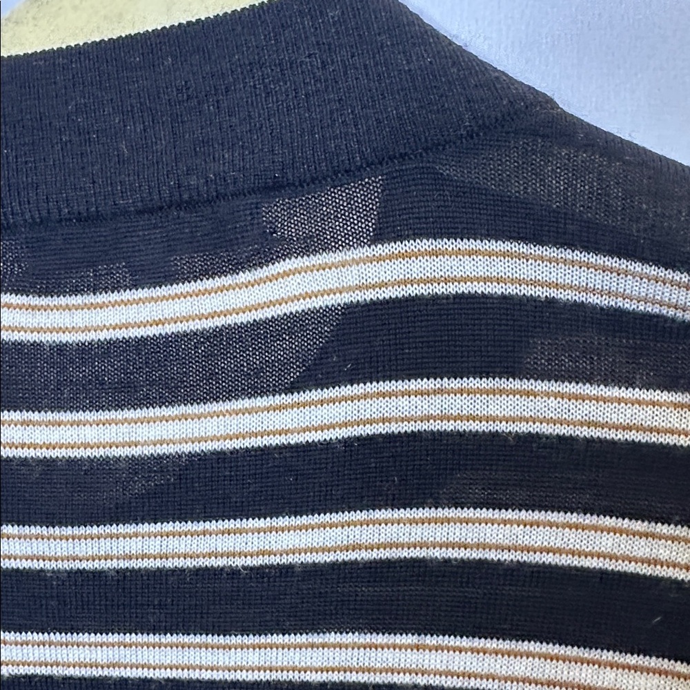 Madewell 100% Merino wool crew neck sweater.  Black with tan and cream.  VGUC - Picture 5 of 6